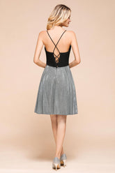 Sexy Sleeveless Short Homecoming Dress Bright V-Neck Party Dress with Pocket